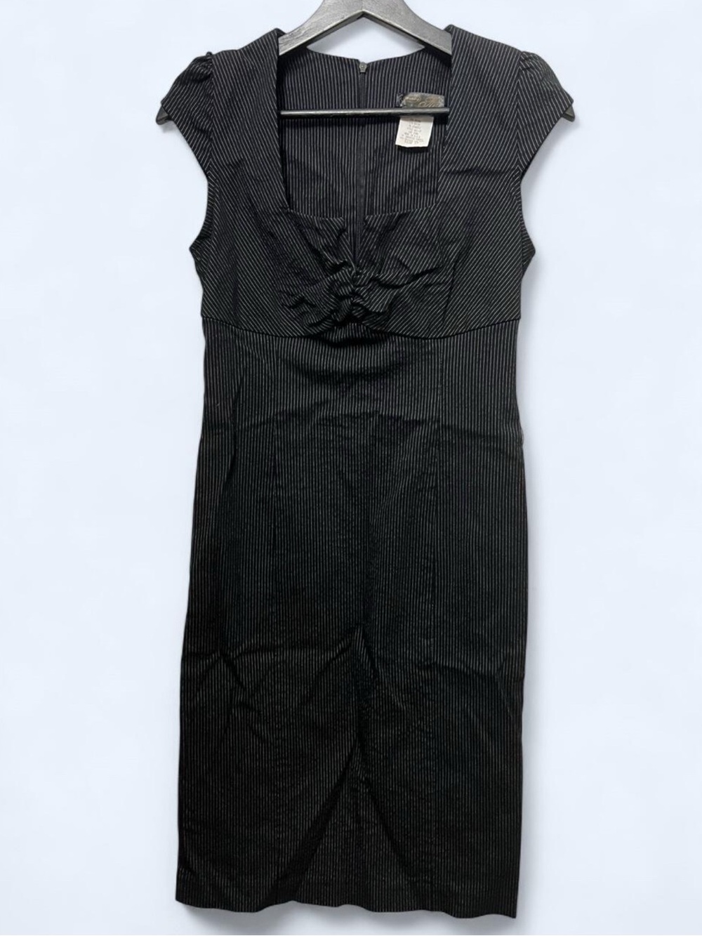 Vintage Y2K Mandee Black Pinstripe Midi Dress